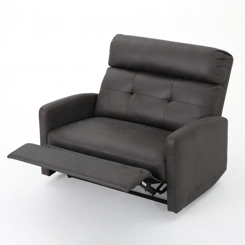 Alma - Contemporary Upholstered Loveseat Recliner - Slate - R&R Furniture Gallery (Fountain Valley, CA)
