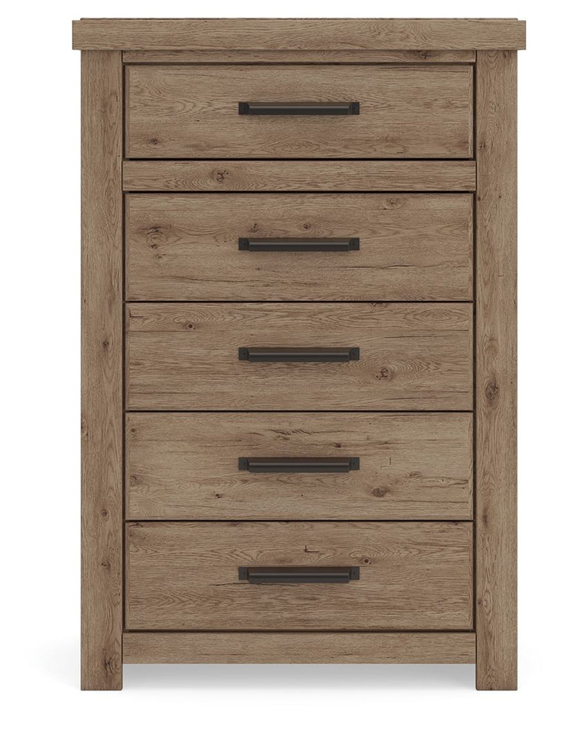 Oliandon - Five Drawer Chest - Light Brown - R&R Furniture Gallery (Fountain Valley, CA)