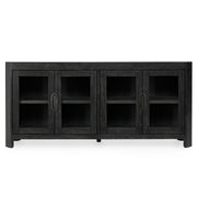 Macarthur - Reclaimed Oak 4 Door Cabinet - Aged Black - R&R Furniture Gallery (Fountain Valley, CA)