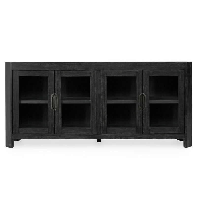 Macarthur - Reclaimed Oak 4 Door Cabinet - Aged Black - R&R Furniture Gallery (Fountain Valley, CA)