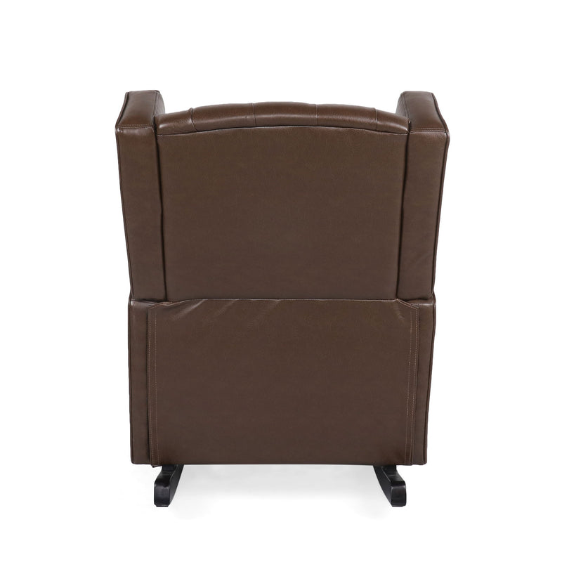 Amedou - Contemporary Tufted Wingback Rocking Chair - Dark Brown - R&R Furniture Gallery (Fountain Valley, CA)