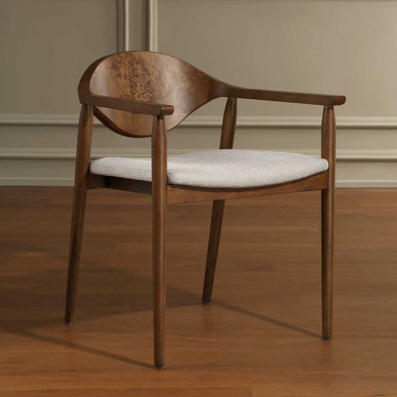 Augusta - Burl Dining Chair - Brown,White