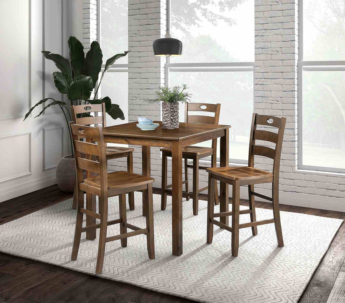 Lubbock - 5 Pc. Dining Table Set, Walnut
