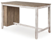 Skempton - Rectangular Counter Table With Storage - White - R&R Furniture Gallery (Fountain Valley, CA)