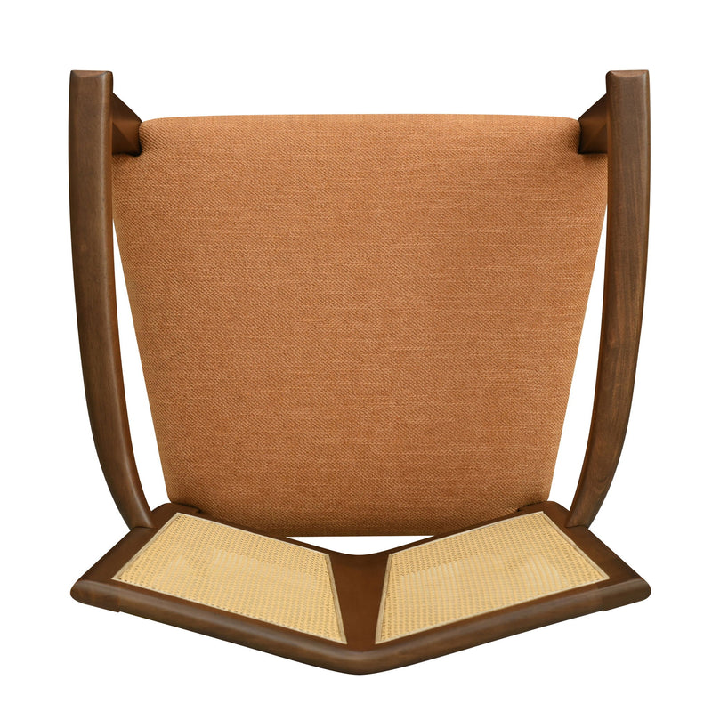 Mid Century Modern Arm Dining Chair Set With Rattan Backrest - R&R Furniture Gallery (Fountain Valley, CA)