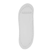 TOV Furniture Orpheus 20x59-inch ribbed floor mirror with faux stone frame, standing upright in a modern interior setting.