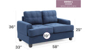 Glory Furniture stylish transitional loveseat for two, stationary design with plush upholstery and modern armrests.