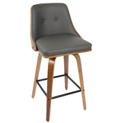 Lumi Source Gianna mid-century modern counter stool set of 2 with wooden seats and metal legs, stylish and functional for kitchen or bar area.