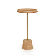 Saddle Raffia Designer Side Table - Natural - R&R Furniture Gallery (Fountain Valley, CA)