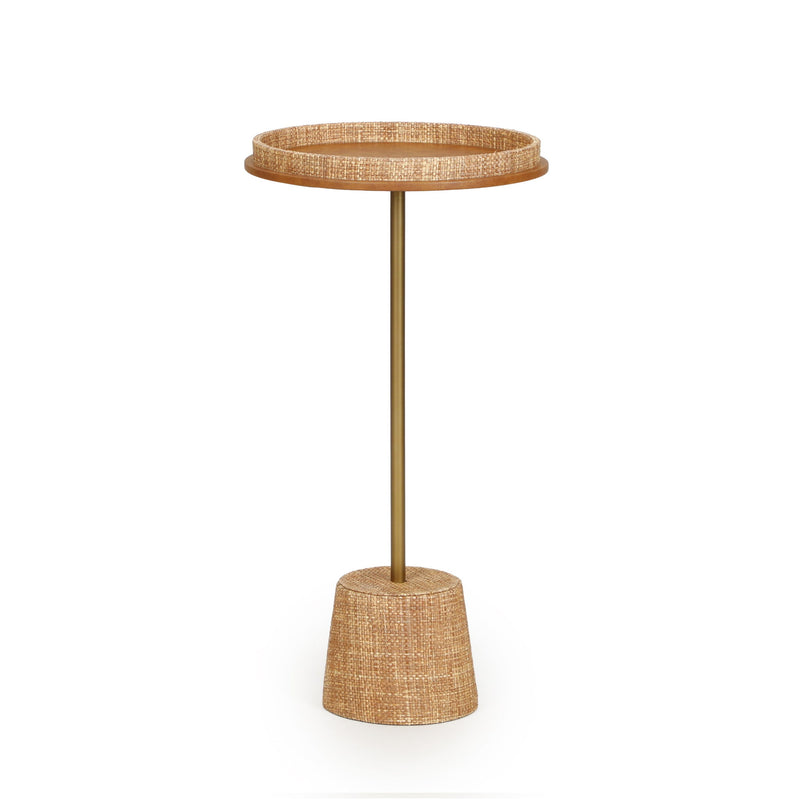 Saddle Raffia Designer Side Table - Natural - R&R Furniture Gallery (Fountain Valley, CA)