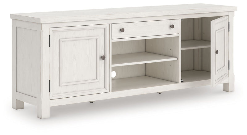 Robbinsdale - Extra Large TV Stand - Antique White - R&R Furniture Gallery (Fountain Valley, CA)