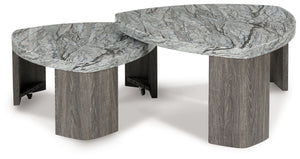 Surmour - Stacked Cocktail Table - Gray / Brown - R&R Furniture Gallery (Fountain Valley, CA)