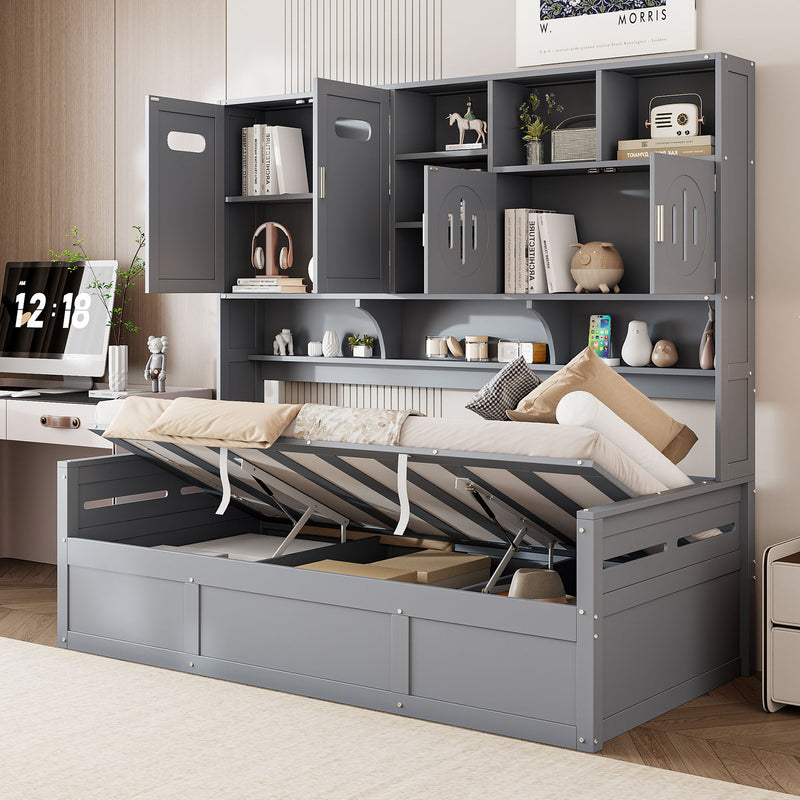 Daybed With All-In-One Cabinet And Shelf - R&R Furniture Gallery (Fountain Valley, CA)