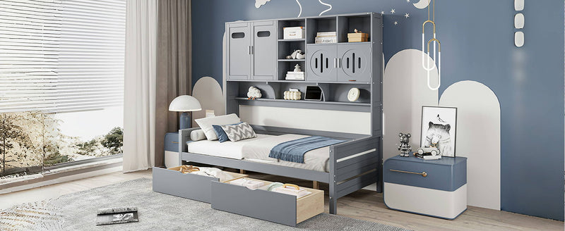 Daybed With All-In-One Cabinet And Shelf - R&R Furniture Gallery (Fountain Valley, CA)
