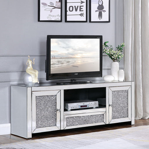 Noralie - TV Stand - Mirrored & Faux Diamonds - R&R Furniture Gallery (Fountain Valley, CA)