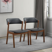Enzo - Dining Chair (Set of 2) - Black / Brown - R&R Furniture Gallery (Fountain Valley, CA)