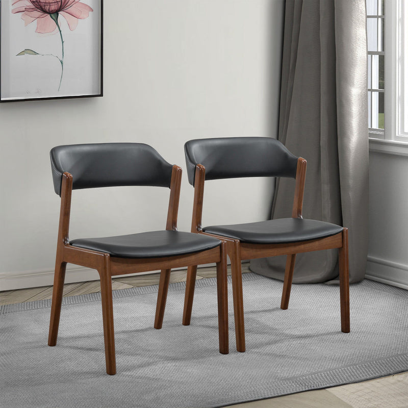 Enzo - Dining Chair (Set of 2) - Black / Brown - R&R Furniture Gallery (Fountain Valley, CA)