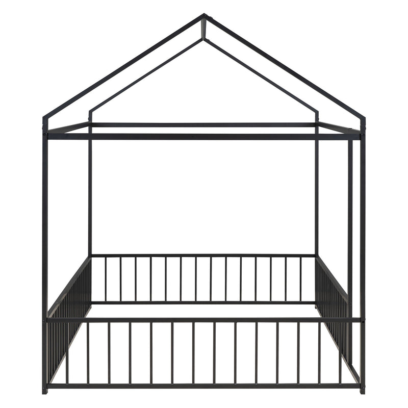 Metal Bed House Bed Frame With Fence - R&R Furniture Gallery (Fountain Valley, CA)