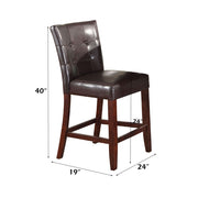 Britney - 20" Counter Height Chair (Set of 2) - Espresso Synthetic Leather & Walnut - R&R Furniture Gallery (Fountain Valley, CA)