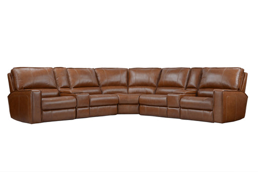 Rockford - 7 Piece Modular Power Reclining Sectional With Power Adjustable Headrests - Verona Saddle - R&R Furniture Gallery (Fountain Valley, CA)