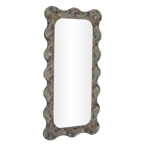 TOV Furniture Charlene 39x75-inch squiggle wall mirror with watercolor print, sleek modern design for contemporary interior decor
