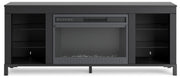Cayberry - TV Stand With Fireplace - Black - R&R Furniture Gallery (Fountain Valley, CA)