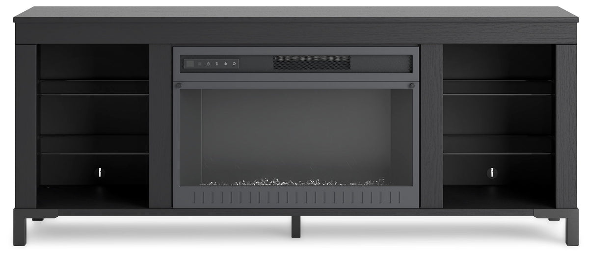 Cayberry - TV Stand With Fireplace - Black - R&R Furniture Gallery (Fountain Valley, CA)