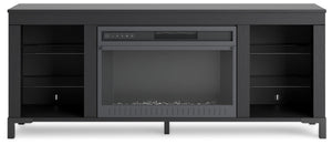 Cayberry - TV Stand With Fireplace - Black - R&R Furniture Gallery (Fountain Valley, CA)