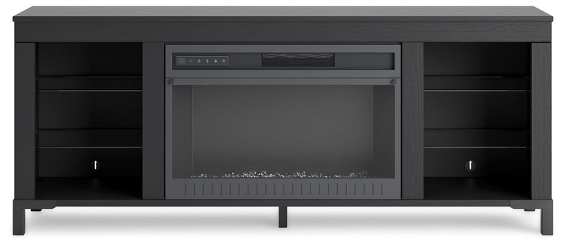 Cayberry - TV Stand With Fireplace - Black - R&R Furniture Gallery (Fountain Valley, CA)