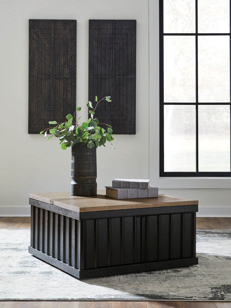Rylandyn - Lift Top Cocktail Table - Black / Light Brown - R&R Furniture Gallery (Fountain Valley, CA)