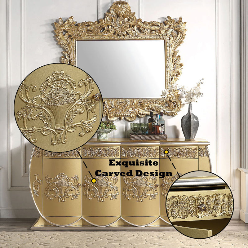 Bernadette - Server - Gold - R&R Furniture Gallery (Fountain Valley, CA)