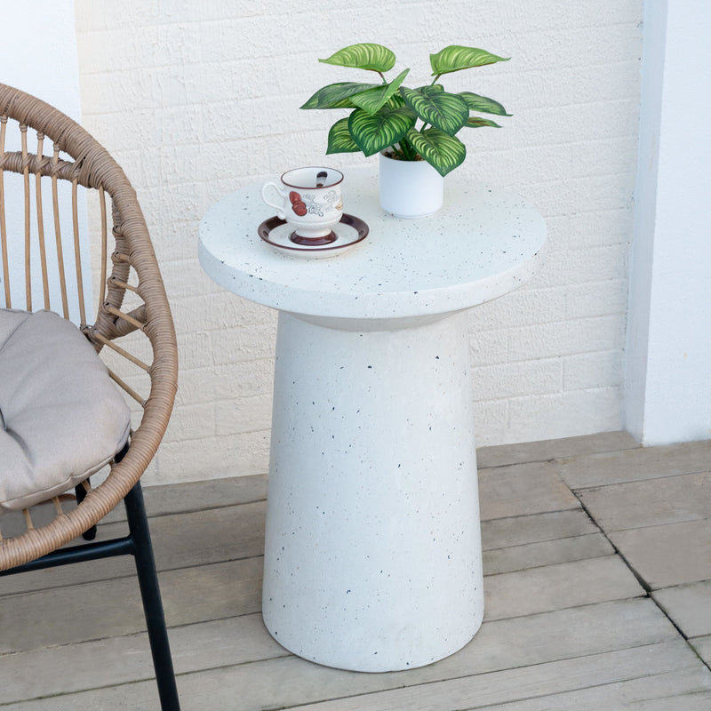Terrazzo - Outdoor Side Table - White - R&R Furniture Gallery (Fountain Valley, CA)