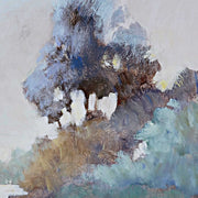 Watercolor framed print of a morning lake scene in blue by Uttermost, showcasing serene water and sky in a decorative frame.