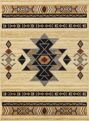 Tribes - 5'3" X 7'3" Southwest Area Rug Polypropylene - Cream - R&R Furniture Gallery (Fountain Valley, CA)