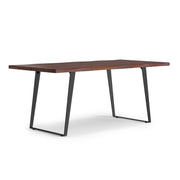 Simpli-Home Delta handcrafted dining table with wooden finish, showcasing a sturdy rectangular design and elegant tabletop surface.