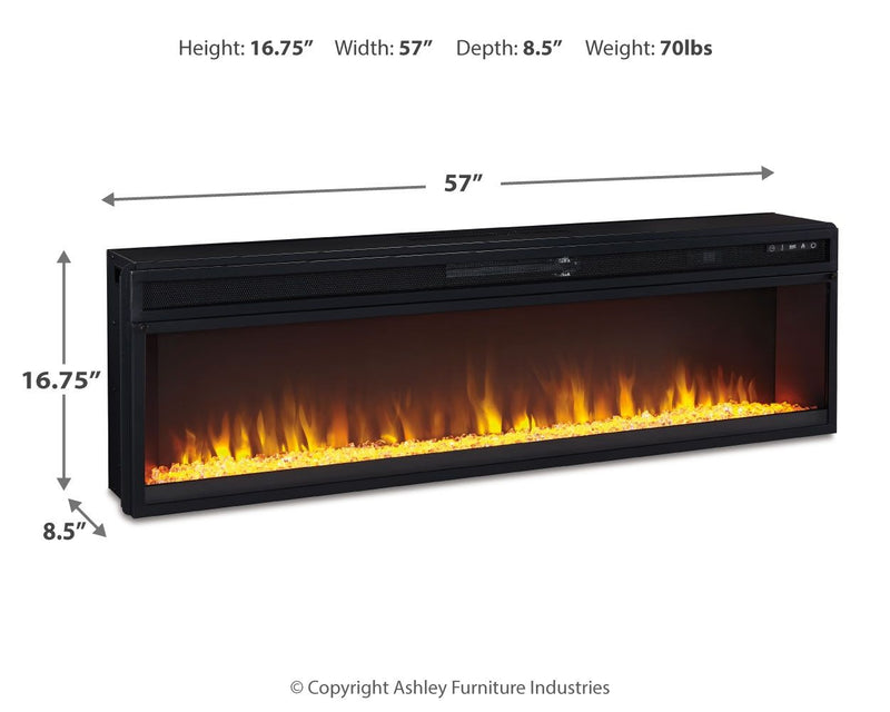 Entertainment Accessories - Wide Fireplace Insert - Black - R&R Furniture Gallery (Fountain Valley, CA)