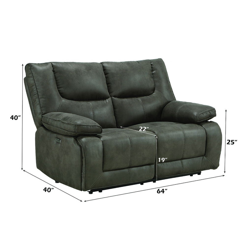 Harumi - Power Motion Loveseat With USB - Gray Fabric - R&R Furniture Gallery (Fountain Valley, CA)