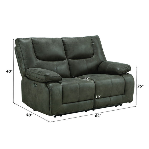 Harumi - Power Motion Loveseat With USB - Gray Fabric - R&R Furniture Gallery (Fountain Valley, CA)