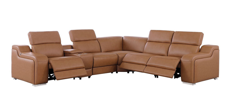 1116 - 6-Piece L-Shaped Sectional Sofa In With 3 Power Recliners & Power Headrests