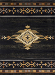 Tribes - 7'10" X 10'3" Southwest Area Rug - Black - R&R Furniture Gallery (Fountain Valley, CA)