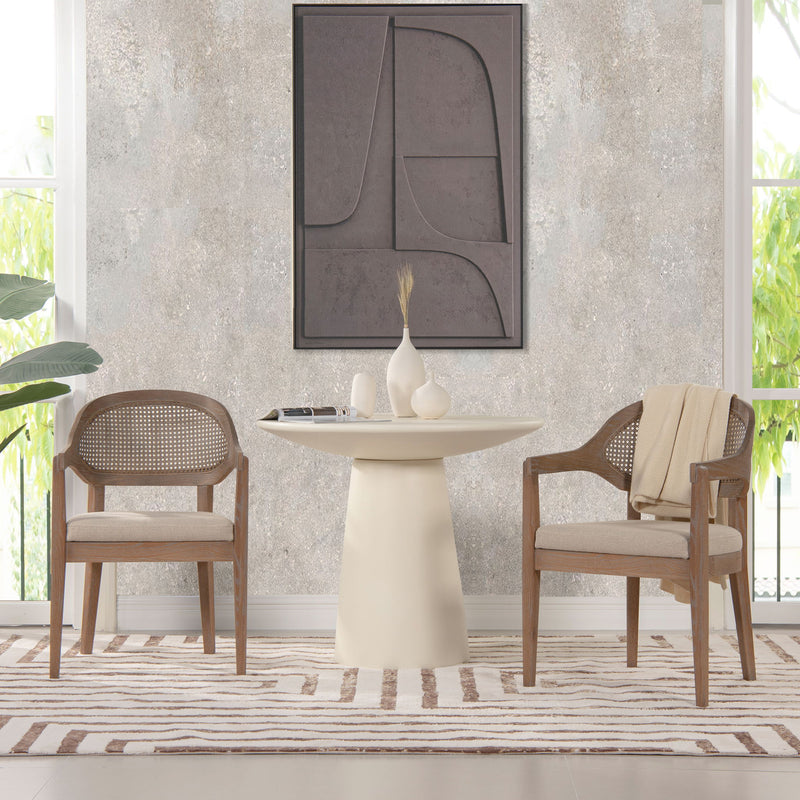 Americana - Mid-Century Modern Cane Back Dining Chair Textured Weave - Taupe Beige - R&R Furniture Gallery (Fountain Valley, CA)