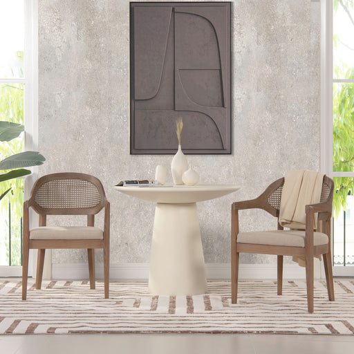 Americana - Mid-Century Modern Cane Back Dining Chair Textured Weave - Taupe Beige - R&R Furniture Gallery (Fountain Valley, CA)