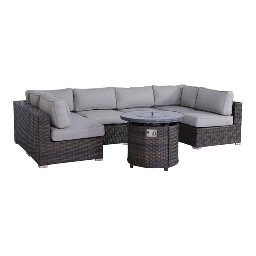 Wicker Outdoor Lounge Set With Cushions And Fire Pit - R&R Furniture Gallery (Fountain Valley, CA)