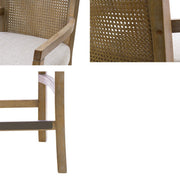 Cane Back Counter Stool With Upholstered Seat - Cream / Reclaimed Natural - R&R Furniture Gallery (Fountain Valley, CA)