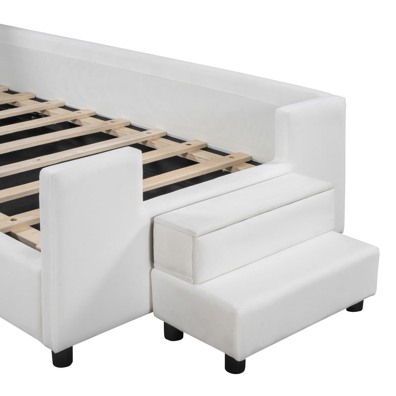 Upholstered Daybed With Bear Shaped Headboard, Hydraulic System And Breathable Fence - R&R Furniture Gallery (Fountain Valley, CA)