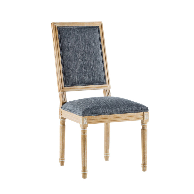 French Country Style Dining Chair With Upholstered Seating And Fluted Legs - R&R Furniture Gallery (Fountain Valley, CA)