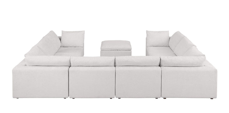 1100 - 9-Piece U-Shaped Sectional In Italian Fabric - Pearl