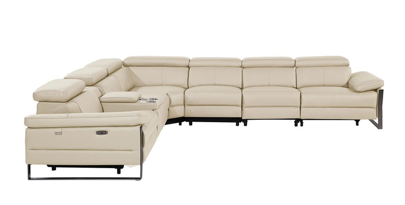 1246 - 7-Piece L-Shaped Modular Power Reclining Sectional With 4 Power Recliners And Power Headrests