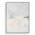 Simple Serenity - Framed Abstract Art - White / Light Blue