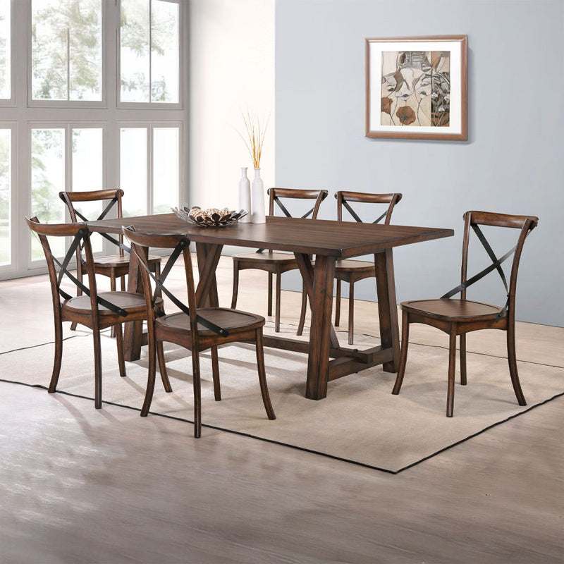 Kaelyn - Side Chair (Set of 2) - Dark Oak & Black Metal - R&R Furniture Gallery (Fountain Valley, CA)